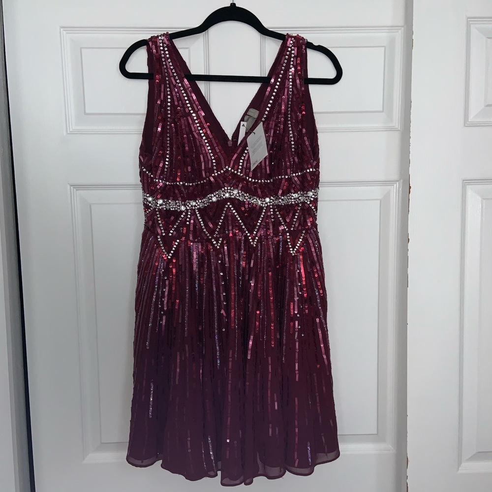 Maroon Sequin Dress